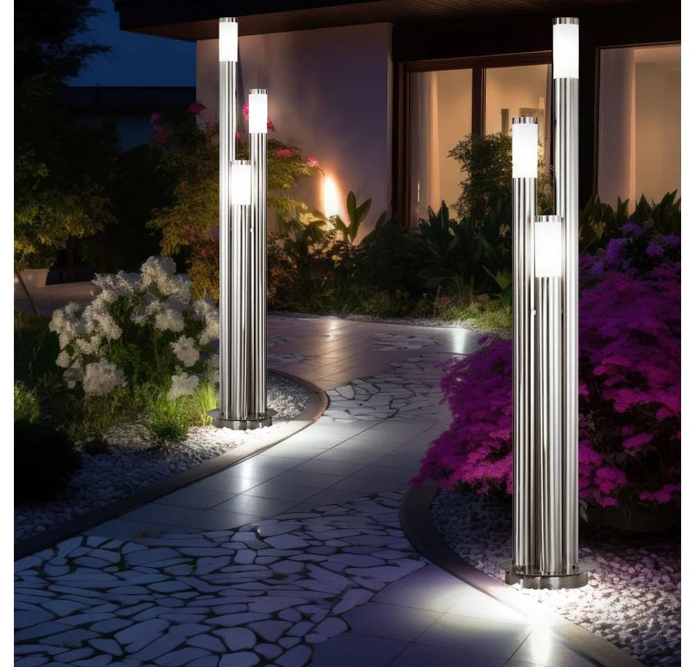 GLOBO LIGHTING Pollerleuchte Silber E27 IP44 Außen - Bild 5