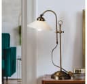 GLOBO LIGHTING Schreibtischlampe Altmessing Retro Glas Tischleuchte Bild 1