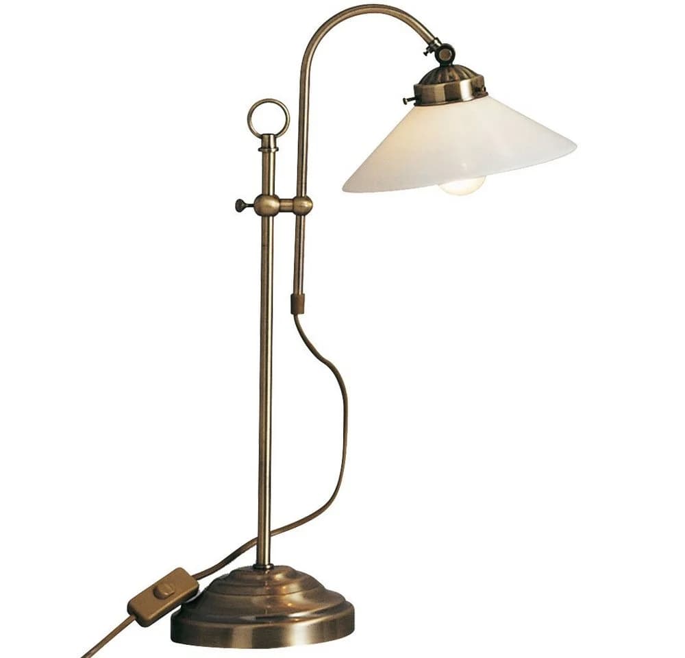 GLOBO LIGHTING Schreibtischlampe Altmessing Retro Glas Tischleuchte - Bild 2