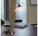 GLOBO LIGHTING Schreibtischlampe Altmessing Retro Glas Tischleuchte Bild 3
