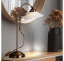GLOBO LIGHTING Schreibtischlampe Altmessing Retro Glas Tischleuchte Bild 5