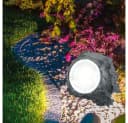 GLOBO LIGHTING Solar LED Gartenleuchte Grau Stein Design Bild 1