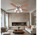 GLOBO LIGHTING Deckenventilator 130 cm mit Beleuchtung Holzventilator Bild 2