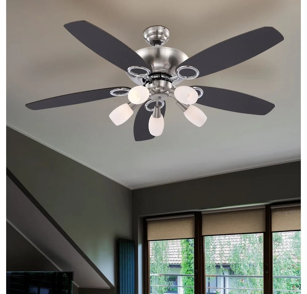 GLOBO LIGHTING Deckenventilator 130 cm mit Beleuchtung Holzventilator - Bild 4