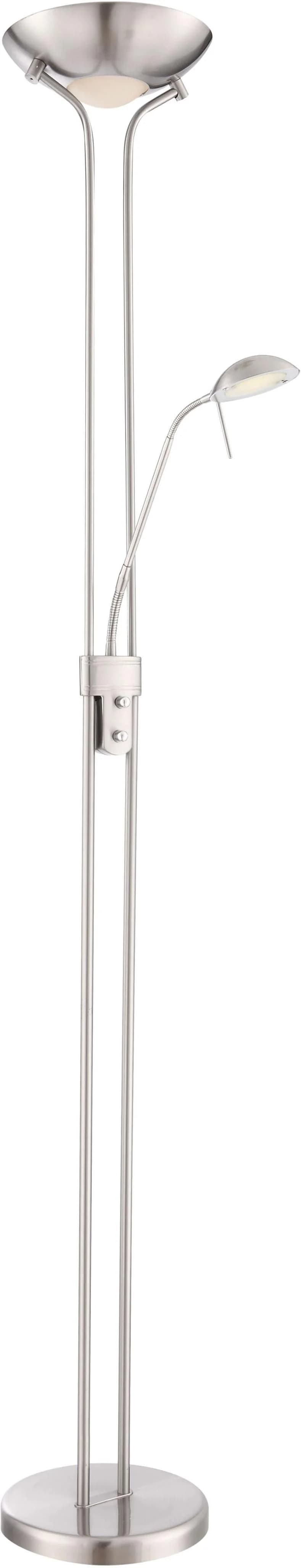 GLOBO LIGHTING Stehlampe "LEONAS" silber (nickel matt) mit Dimmer und LED
