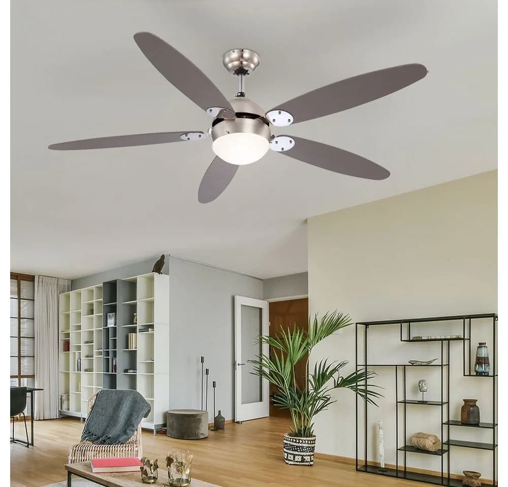 GLOBO LIGHTING Deckenventilator AZURA mit Zugschalter Metall Nickel - Bild 2
