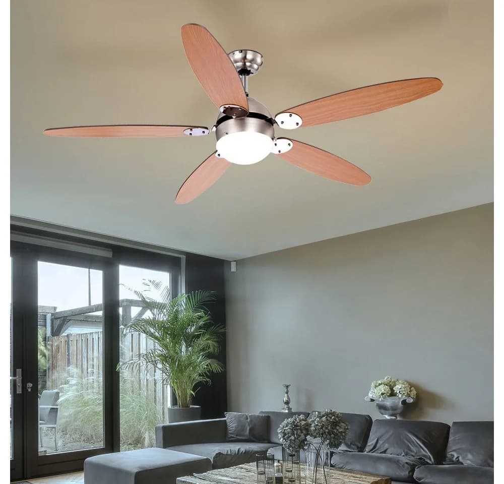 GLOBO LIGHTING Deckenventilator AZURA mit Zugschalter Metall Nickel - Bild 3