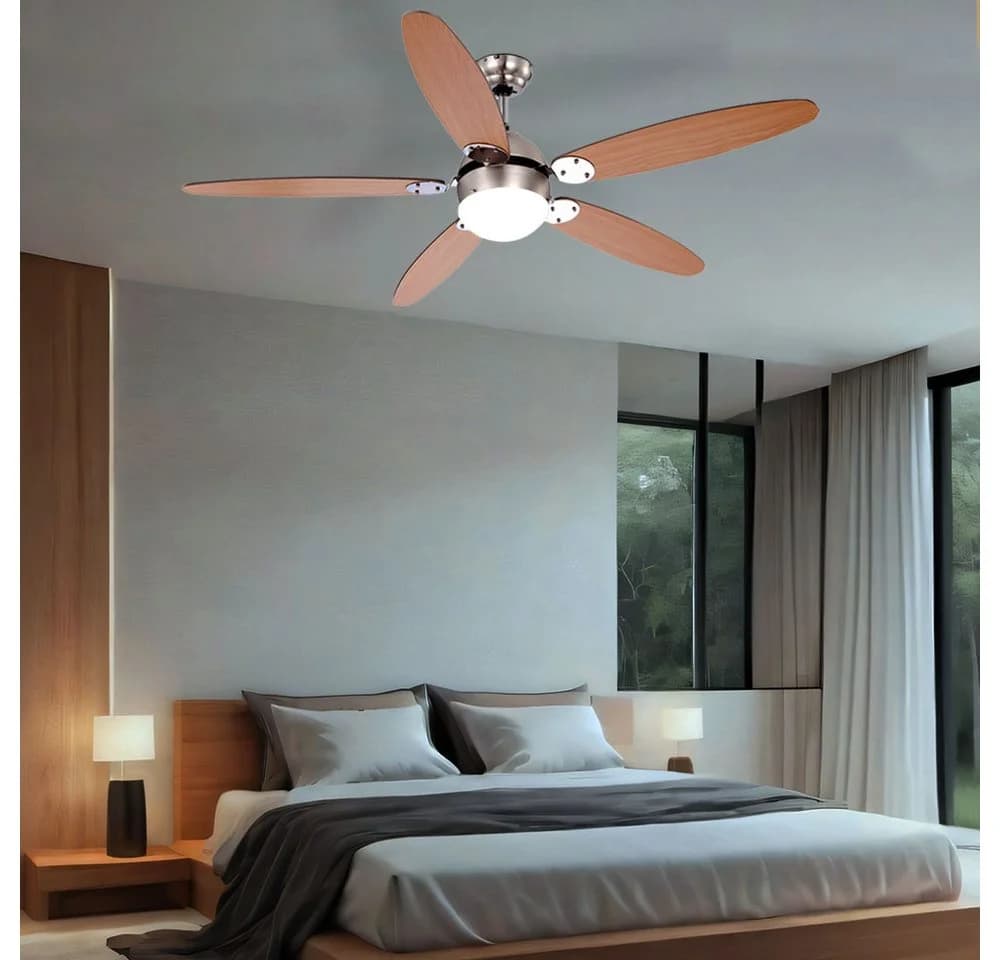 GLOBO LIGHTING Deckenventilator AZURA mit Zugschalter Metall Nickel - Bild 4