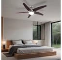 GLOBO LIGHTING Deckenventilator mit Fernbedienung, Braun/Nickel matt Bild 2