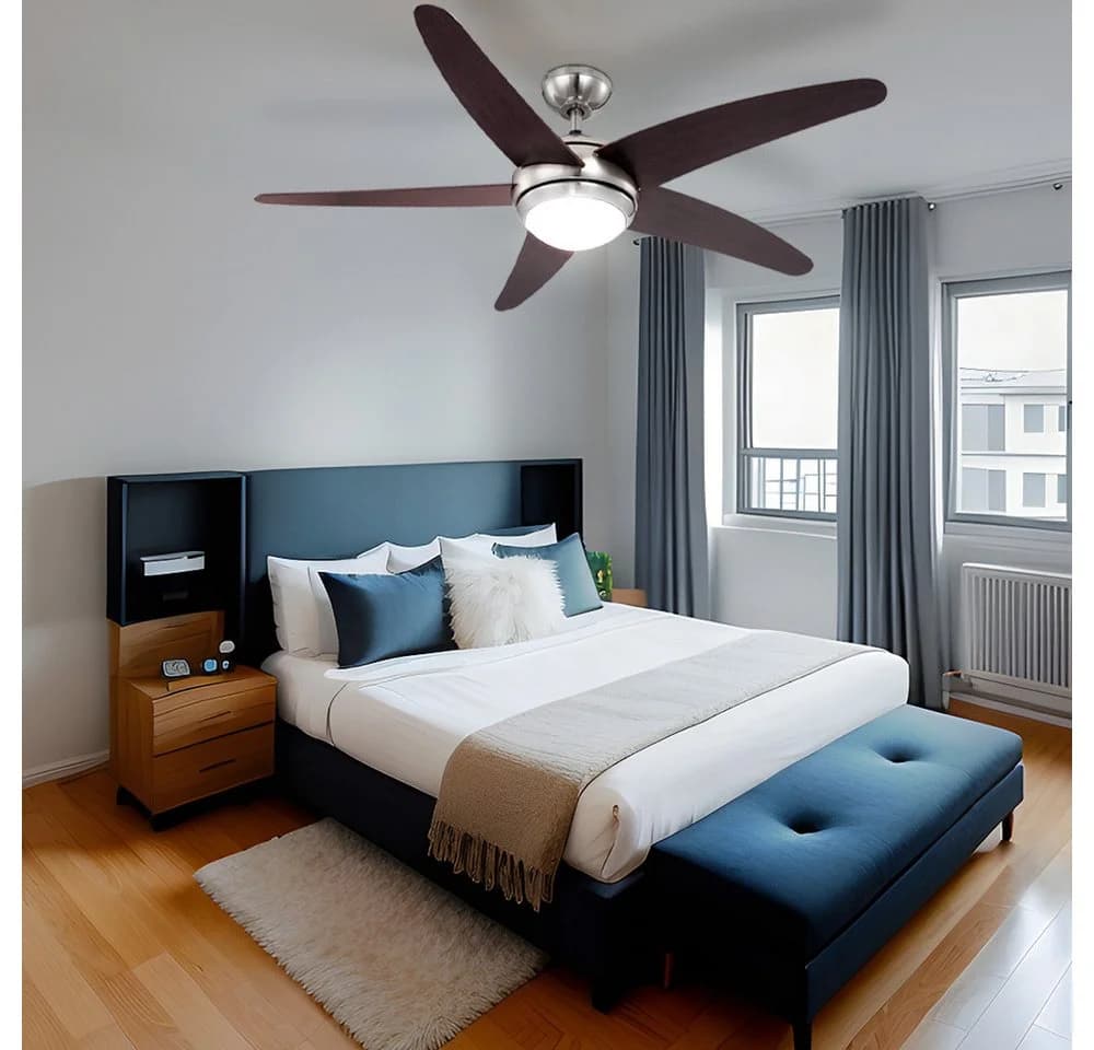 GLOBO LIGHTING Deckenventilator mit Fernbedienung, Braun/Nickel matt - Bild 4