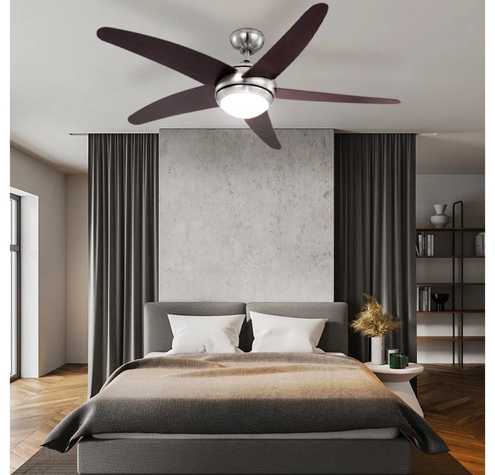 GLOBO LIGHTING Deckenventilator mit Fernbedienung, Braun/Nickel matt - Bild 5
