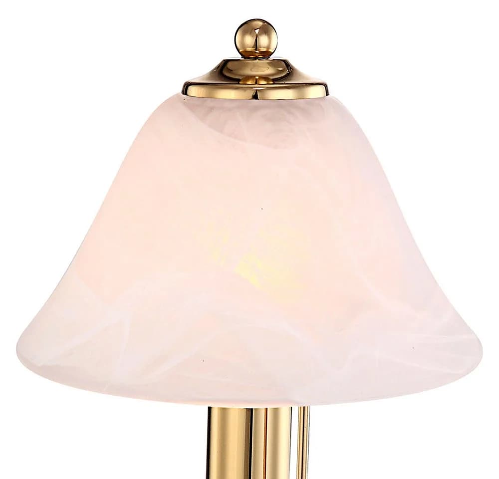GLOBO LIGHTING Schreibtischlampe Messing Glas Touch Schalter