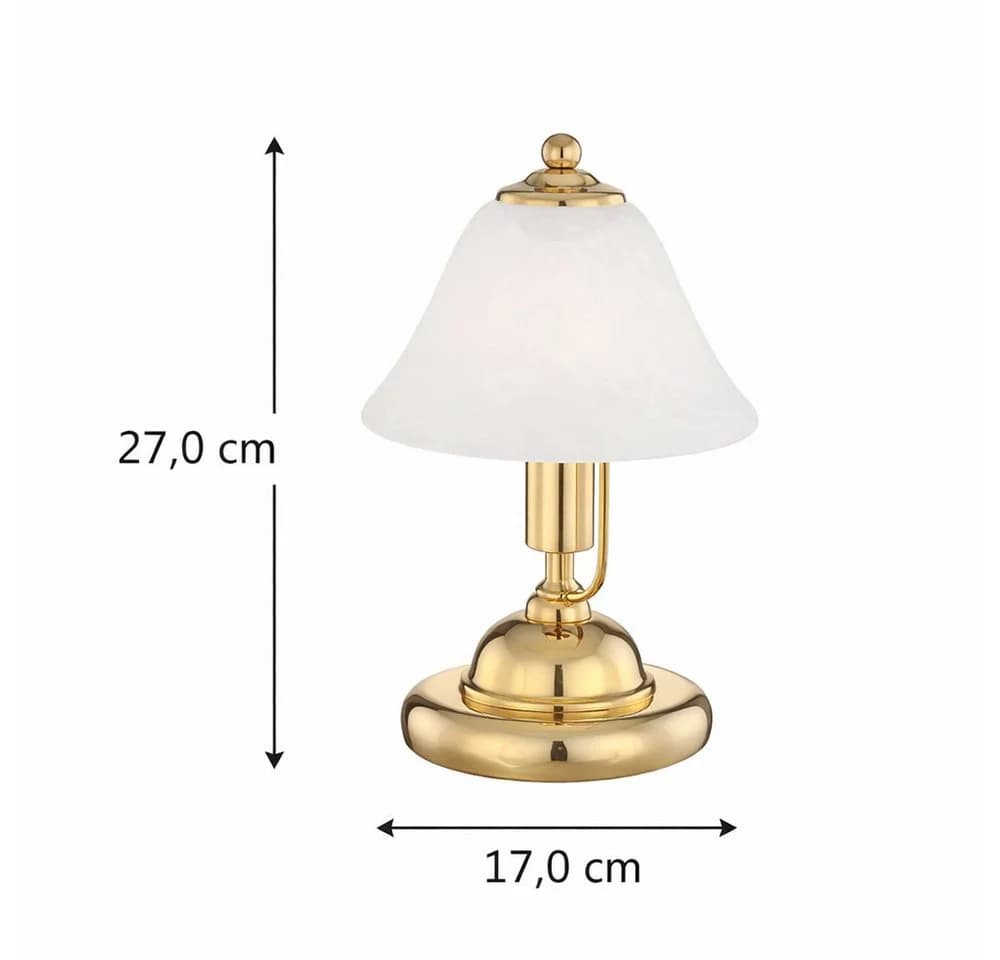 GLOBO LIGHTING Schreibtischlampe Messing Glas Touch Schalter - Bild 3