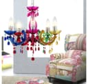GLOBO LIGHTING Kronleuchter Hängeleuchte Bunt Acryl Chrom Bild 1