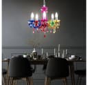 GLOBO LIGHTING Kronleuchter Hängeleuchte Bunt Acryl Chrom Bild 3