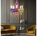 GLOBO LIGHTING Kronleuchter Hängeleuchte Bunt Acryl Chrom Bild 4