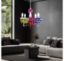 GLOBO LIGHTING Kronleuchter Hängeleuchte Bunt Acryl Chrom Bild 5