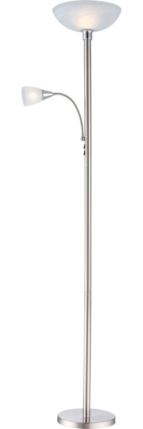 GLOBO LIGHTING Stehlampe BLADE Silber Verchromt mit Flexo und Fluter