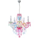 GLOBO LIGHTING Kronleuchter Chrom Acryl Kristall Regenbogenfarben 5-fach Bild 2