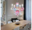 GLOBO LIGHTING Kronleuchter Chrom Acryl Kristall Regenbogenfarben 5-fach Bild 3