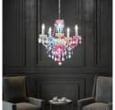 GLOBO LIGHTING Kronleuchter Chrom Acryl Kristall Regenbogenfarben 5-fach Bild 4