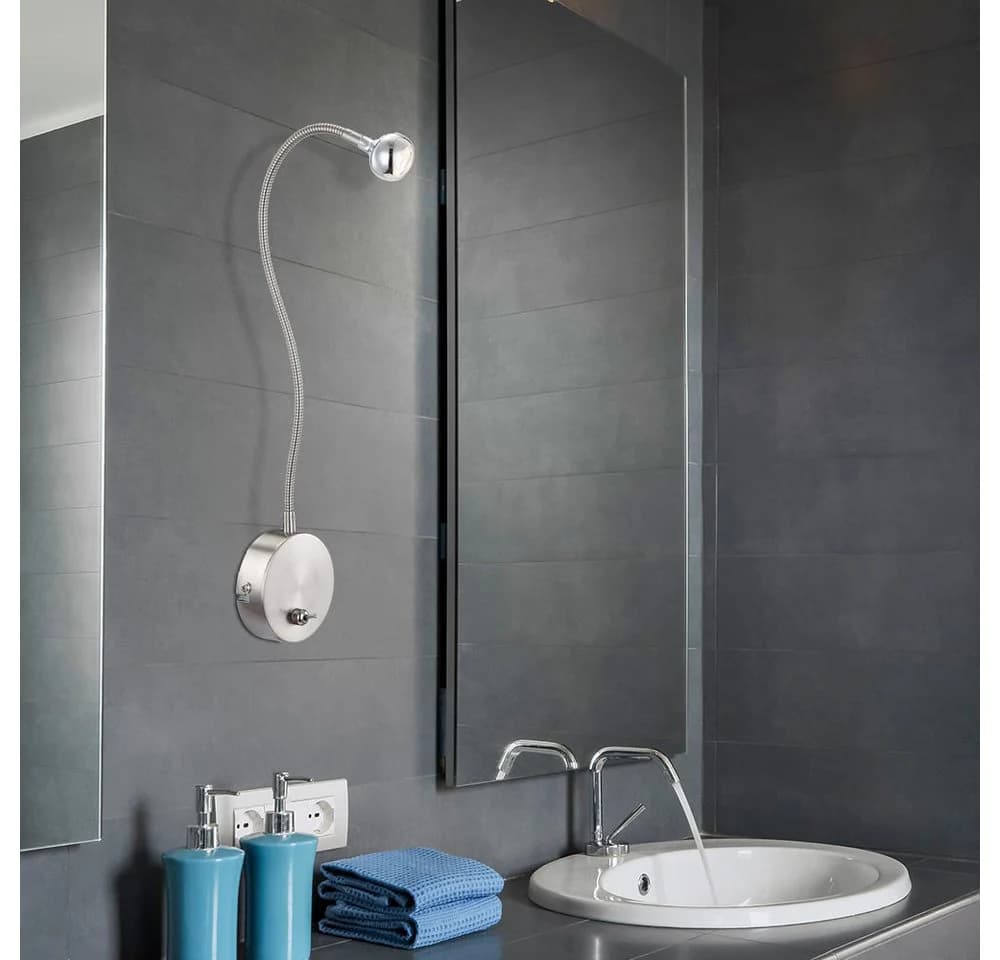 GLOBO LIGHTING LED Wandleuchte Nickel Matt Chrom Warmweiß