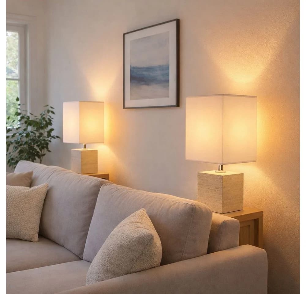 GLOBO LIGHTING Tischleuchte Keramik Beige - Bild 5