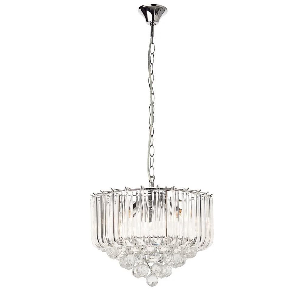 GLOBO LIGHTING Hängeleuchte 4-flammig verchromt mit Acrylkristallen - Bild 2