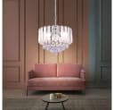 GLOBO LIGHTING Hängeleuchte 4-flammig verchromt mit Acrylkristallen Bild 5