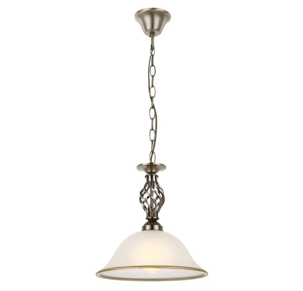 GLOBO LIGHTING Hängeleuchte Altmessing Glas Weiß E27 - Bild 2