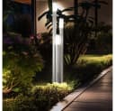 GLOBO LIGHTING LED Außen-Stehlampe 3-fach Edelstahl Warmweiß IP44 Bild 1