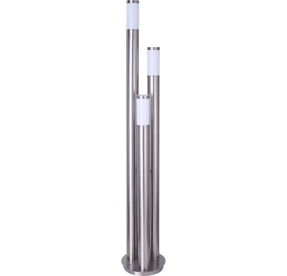 GLOBO LIGHTING LED Außen-Stehlampe 3-fach Edelstahl Warmweiß IP44 - Bild 2
