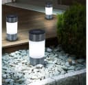 GLOBO LIGHTING 3x LED Solar Gartenleuchte Edelstahl Weiß Bild 1