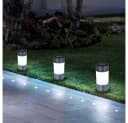 GLOBO LIGHTING 3x LED Solar Gartenleuchte Edelstahl Weiß Bild 3