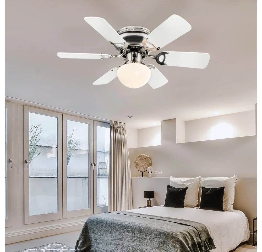GLOBO LIGHTING Deckenventilator mit Beleuchtung, wendbare Flügel Weiß/Graphit - Bild 2