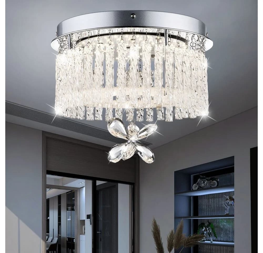 GLOBO LIGHTING LED Deckenleuchte Chrom Kristall Glas - Bild 3