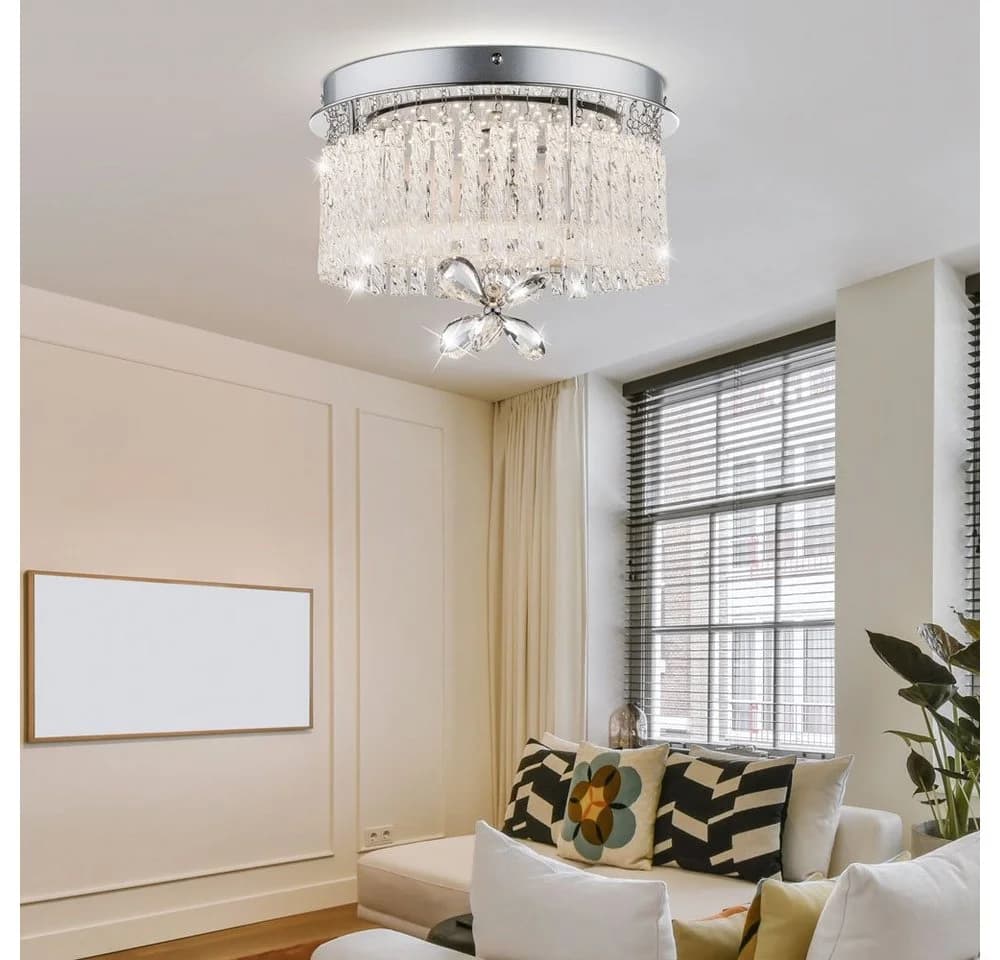 GLOBO LIGHTING LED Deckenleuchte Chrom Kristall Glas - Bild 4