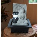 GLOBO LIGHTING Buddha Tischbrunnen LED Kunststoff Grau Bild 3