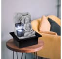 GLOBO LIGHTING Buddha Tischbrunnen LED Kunststoff Grau Bild 4