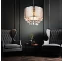 GLOBO LIGHTING LED-Hängeleuchte Silber Stoff Kristall Bild 1