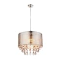 GLOBO LIGHTING LED-Hängeleuchte Silber Stoff Kristall Bild 2