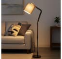 GLOBO LIGHTING Stehlampe Schwarz mit Holzoptik und verstellbaren Gelenken Bild 4