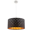 Globo Hängeleuchte Clarke Schwarz Gold Metall Textil Bild 2