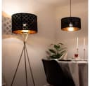 Globo Hängeleuchte Clarke Schwarz Gold Metall Textil Bild 4