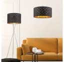 Globo Hängeleuchte Clarke Schwarz Gold Metall Textil Bild 5