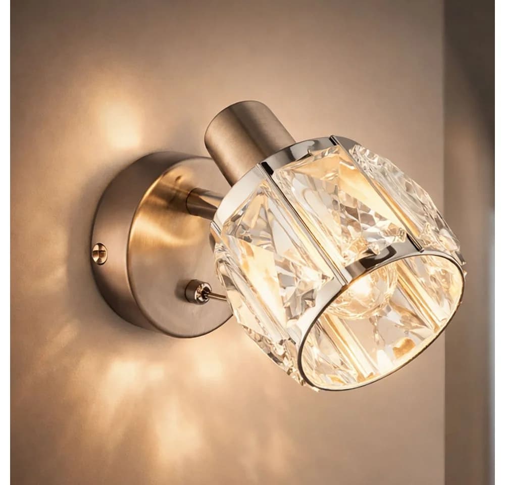 GLOBO LIGHTING Wandleuchte Glaskristalle Chrom Innen Beleuchtung - Bild 2