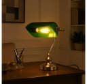 GLOBO LIGHTING Bankerlampe Grün Messing Acryl Bild 1