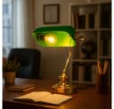 GLOBO LIGHTING Bankerlampe Grün Messing Acryl Bild 5
