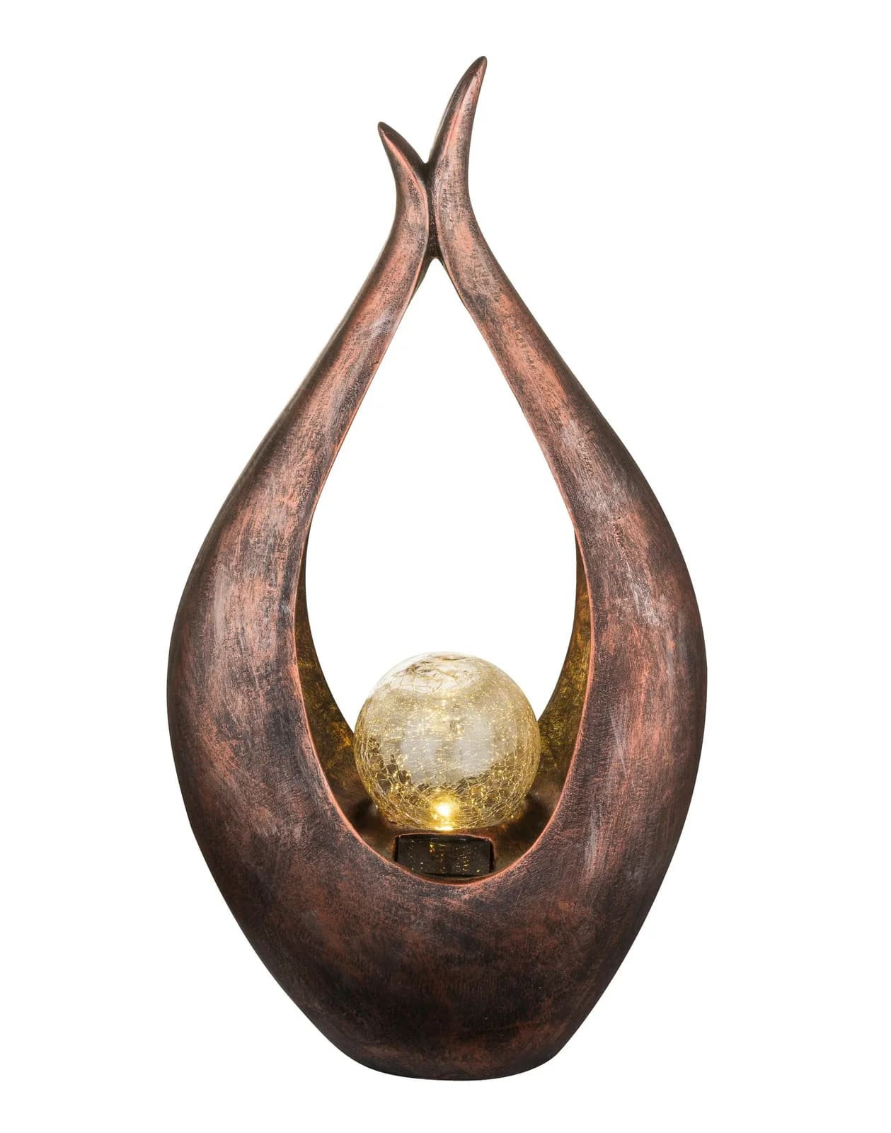 GLOBO LIGHTING LED Solarleuchte Kunststof Bronzefarben mit Crackle-Glas - Bild 2