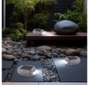 GLOBO LIGHTING 3er Set Solar Gartenleuchte Grau Stein Design Bild 3